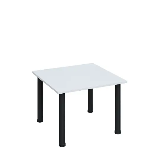 G-43 Konferenční stolek 700 x 700 mm, deska 18 mm, bílá / nohy černé RAL9005
