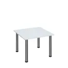 G-43 Konferenční stolek 700 x 700 mm, deska 18 mm, bílá / nohy chrom