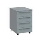 LXK 2 - 01 kontejner pojízdný, 4-zásuvkový, deska 25 mm, bez zámku, šedá