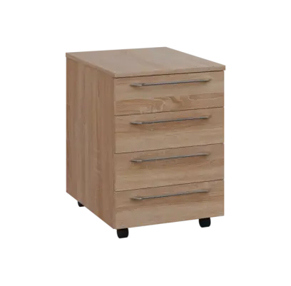 LXK 2 - 01 kontejner pojízdný, 4-zásuvkový, deska 25 mm, bez zámku, dub bardolino