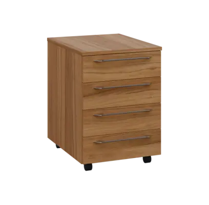 LXK 2 - 01 kontejner pojízdný, 4-zásuvkový, deska 25 mm, bez zámku, ořech světlý