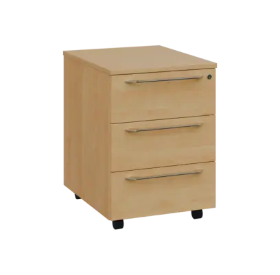 LXK 1 - 00 kontejner pojízdný, 3-zásuvkový, deska 18 mm, centrální zámek, javor horský