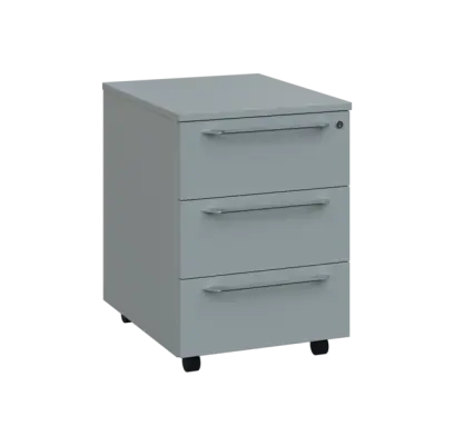 LXK 2 - 00 kontejner pojízdný, 3-zásuvkový, deska 25 mm, centrální zámek, šedá