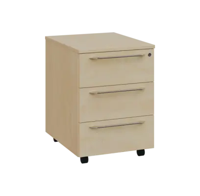 LXK 2 - 00 kontejner pojízdný, 3-zásuvkový, deska 25 mm, centrální zámek, bříza světlá