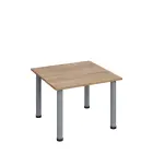 G-43 Konferenční stolek 700 x 700 mm, deska 18 mm, dub bardolino / nohy stříbrné RAL9006