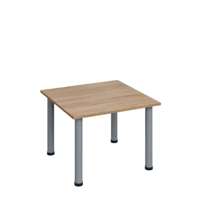 G-43 Konferenční stolek 700 x 700 mm, deska 18 mm, dub bardolino / nohy stříbrné RAL9006