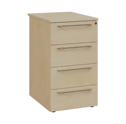 LXKC 1 - 65 kontejner přístavný, 4-zásuvkový, deska 18 mm, centrální zámek, 750x430x560, bříza světl