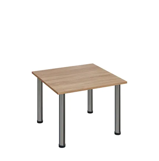 G-43 Konferenční stolek 700 x 700 mm, deska 18 mm, dub bardolino / nohy chrom
