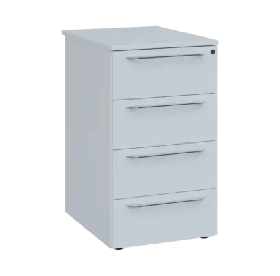 LXKC 2 - 65 kontejner přístavný, 4-zásuvkový, deska 25 mm, centrální zámek, 750x430x560, bílá