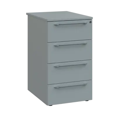 LXKC 2 - 65 kontejner přístavný, 4-zásuvkový, deska 25 mm, centrální zámek, 750x430x560, šedá