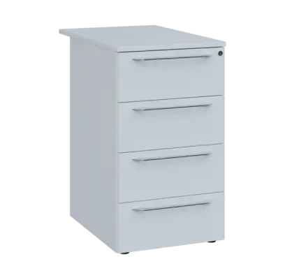 LXKC 1 - 75 kontejner přístavný, 4-zásuvkový, deska 18 mm, centrální zámek, 750x430x560, bílá