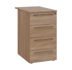 LXKC 1 - 75 kontejner přístavný, 4-zásuvkový, deska 18 mm, centrální zámek, 750x430x560, dub bardoli