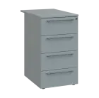 LXKC 2 - 75 kontejner přístavný, 4-zásuvkový, deska 25 mm, centrální zámek, 750x430x560, šedá