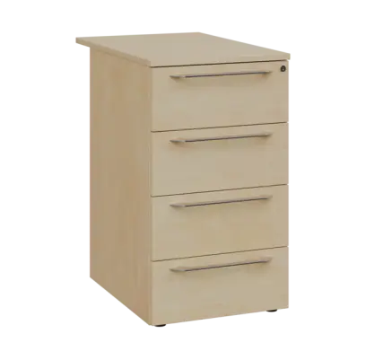 LXKC 2 - 75 kontejner přístavný, 4-zásuvkový, deska 25 mm, centrální zámek, 750x430x560, bříza světl