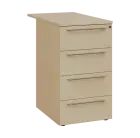 LXKC 1 - 85 kontejner přístavný, 4-zásuvkový, deska 18 mm, centrální zámek, 750x430x560, bříza světl