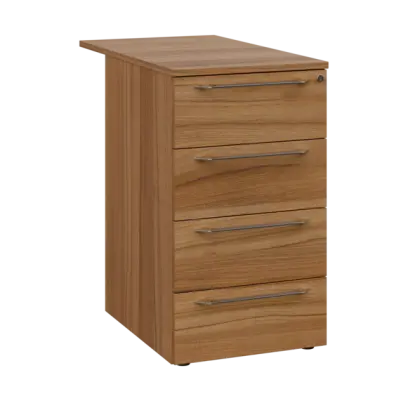 LXKC 1 - 85 kontejner přístavný, 4-zásuvkový, deska 18 mm, centrální zámek, 750x430x560, ořech světl