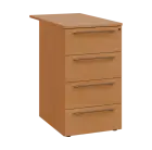 LXKC 2 - 85 kontejner přístavný, 4-zásuvkový, deska 25 mm, centrální zámek, 750x430x560, buk royal