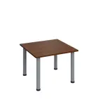 G-43 Konferenční stolek 700 x 700 mm, deska 18 mm, ořech královský / nohy stříbrné RAL9006