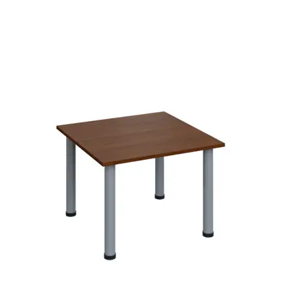 G-43 Konferenční stolek 700 x 700 mm, deska 18 mm, ořech královský / nohy stříbrné RAL9006