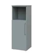 LXN 3 - 4DN kancelářská skříň, 1-dveřová/nika, levá, 1100x400x400, šedá