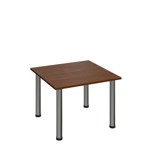 G-43 Konferenční stolek 700 x 700 mm, deska 18 mm, ořech královský / nohy chrom