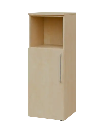 LXN 3 - 4DN kancelářská skříň, 1-dveřová/nika, levá, 1100x400x400, bříza světlá