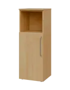 LXN 3 - 4DN kancelářská skříň, 1-dveřová/nika, levá, 1100x400x400, javor horský