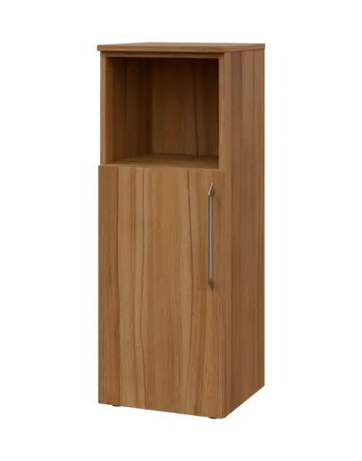 LXN 3 - 4DN kancelářská skříň, 1-dveřová/nika, levá, 1100x400x400, ořech světlý