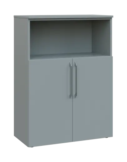LXN 3 - 8DN kancelářská skříň, 2-dveřová/nika, 1100x800x400, šedá