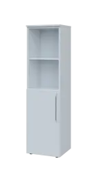 LXN 4 - 4DN2 kancelářská skříň, 1-dveřová/nika, levá, 1450x400x400, bílá
