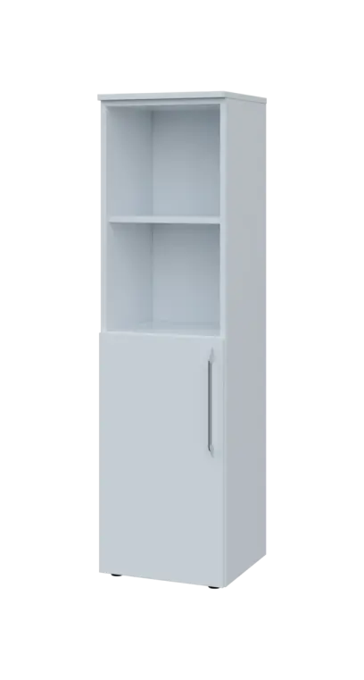 LXN 4 - 4DN2 kancelářská skříň, 1-dveřová/nika, levá, 1450x400x400, bílá