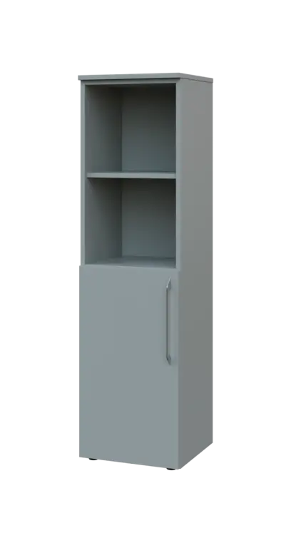 LXN 4 - 4DN2 kancelářská skříň, 1-dveřová/nika, levá, 1450x400x400, šedá