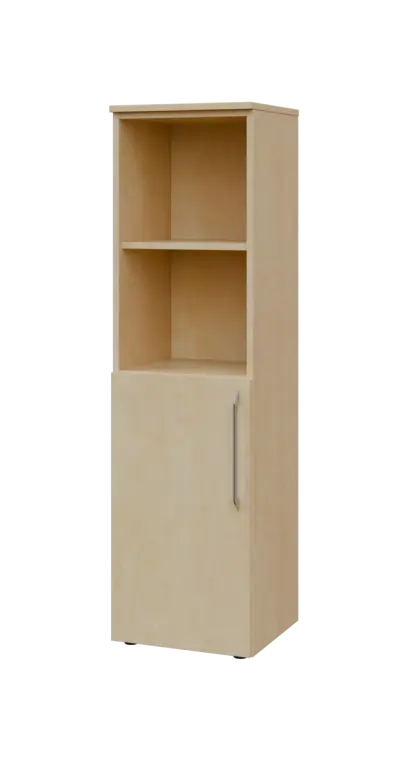 LXN 4 - 4DN2 kancelářská skříň, 1-dveřová/nika, levá, 1450x400x400, bříza světlá