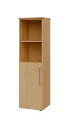 LXN 4 - 4DN2 kancelářská skříň, 1-dveřová/nika, levá, 1450x400x400, javor horský