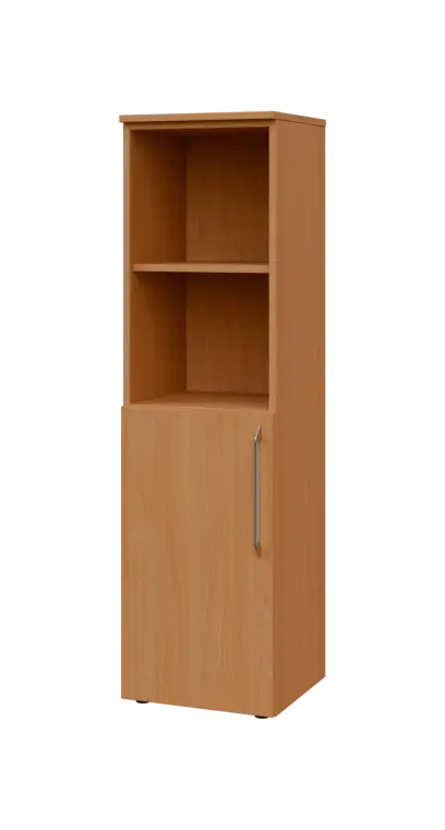 LXN 4 - 4DN2 kancelářská skříň, 1-dveřová/nika, levá, 1450x400x400, buk royal