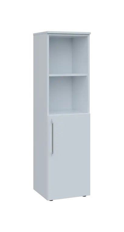 LXN 4 - 4DN2 kancelářská skříň, 1-dveřová/nika, pravá, 1450x400x400, bílá