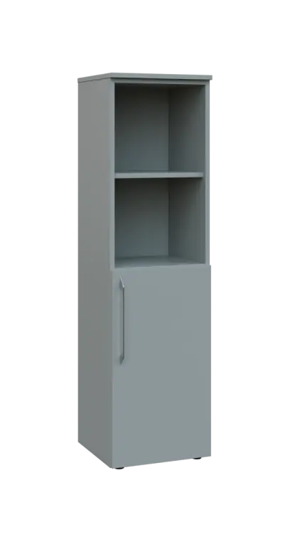 LXN 4 - 4DN2 kancelářská skříň, 1-dveřová/nika, pravá, 1450x400x400, šedá