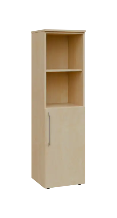 LXN 4 - 4DN2 kancelářská skříň, 1-dveřová/nika, pravá, 1450x400x400, bříza světlá