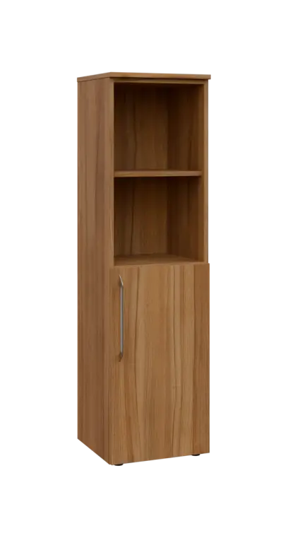 LXN 4 - 4DN2 kancelářská skříň, 1-dveřová/nika, pravá, 1450x400x400, ořech světlý