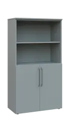 LXN 4 - 8DN2 kancelářská skříň, 2-dveřová/nika, 1450x800x400, šedá