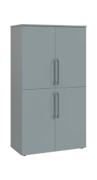 LXN 4 - 84D kancelářská skříň, 4-dveřová, 1450x800x400, šedá