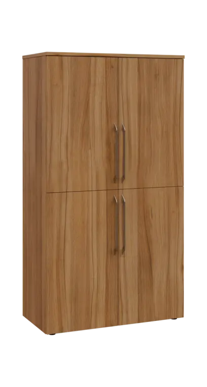 LXN 4 - 84D kancelářská skříň, 4-dveřová, 1450x800x400, ořech světlý