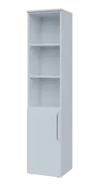 LXN 5 - 4DN3 kancelářská skříň, 1-dveřová/nika, levá, 1800x400x400, bílá