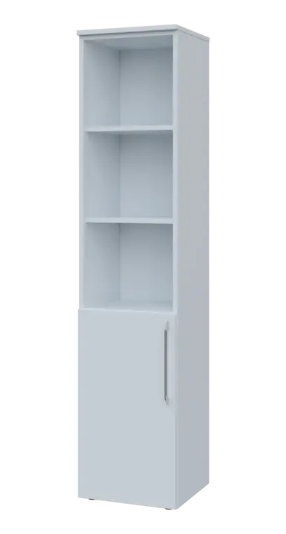 LXN 5 - 4DN3 kancelářská skříň, 1-dveřová/nika, levá, 1800x400x400, bílá