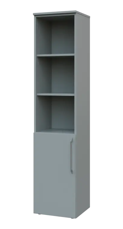 LXN 5 - 4DN3 kancelářská skříň, 1-dveřová/nika, levá, 1800x400x400, šedá