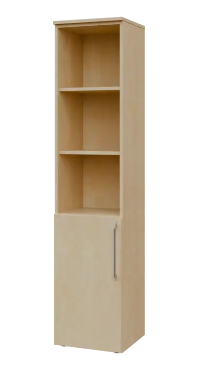 LXN 5 - 4DN3 kancelářská skříň, 1-dveřová/nika, levá, 1800x400x400, bříza světlá