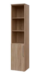 LXN 5 - 4DN3 kancelářská skříň, 1-dveřová/nika, levá, 1800x400x400, dub bardolino