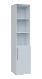 LXN 5 - 4DN3 kancelářská skříň, 1-dveřová/nika, pravá, 1800x400x400, bílá