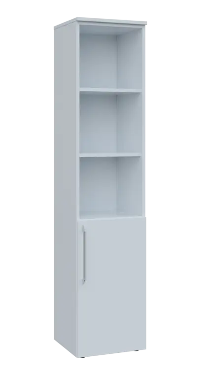 LXN 5 - 4DN3 kancelářská skříň, 1-dveřová/nika, pravá, 1800x400x400, bílá