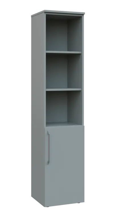 LXN 5 - 4DN3 kancelářská skříň, 1-dveřová/nika, pravá, 1800x400x400, šedá